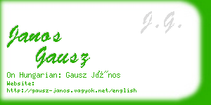 janos gausz business card
